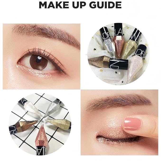 5 Pcs Glitter Eyeliner Liquid Eyeshadow Diamond Colorful Set with Shimmer and Waterproof for Gift Eye Glitter Makeup (Type A)