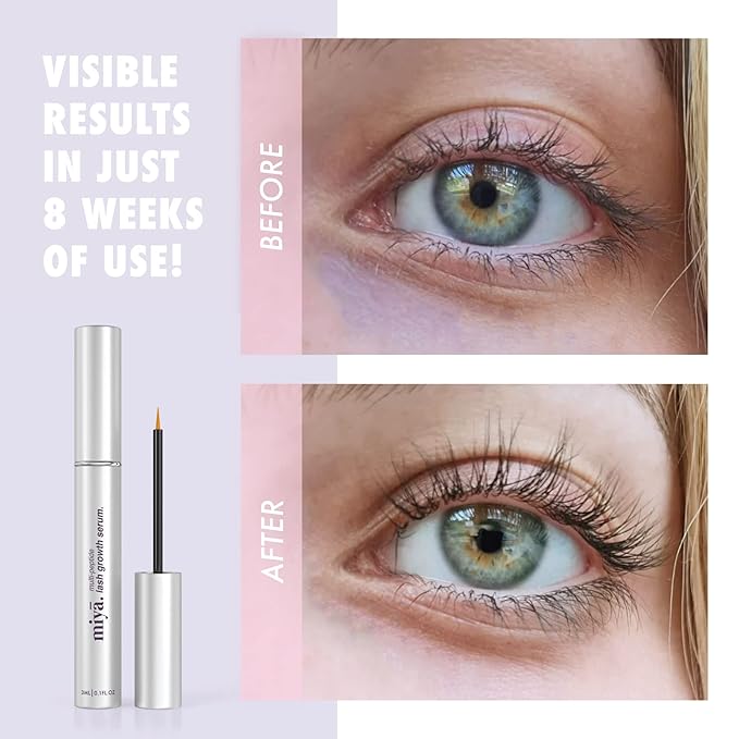 | Eyelash Growth Serum | Natural Lash Enhancer for Longer, Thicker Healthier Lashes | Gentle Effective Lash Growth Serum | Oil Free Lash Booster 3ml