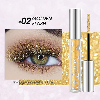 Petansy 3 Colors Glitter Mascara Waterproof Long Lasting Lightweight Smudge-Proof Colored Mascara Diamond Sparkling Colorful Mascara，Voluminous Colorful Eyelashes Party Stage Use Makeup for Women