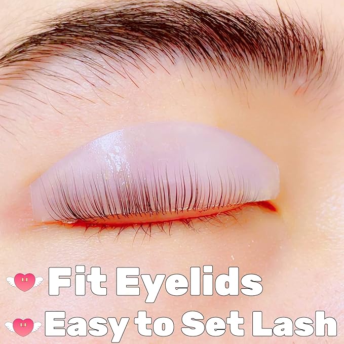 Lash Lift Rodss,DIY Eyelash Lift Pads,Silicone Eyealsh Perm Rods,Lash Lifting at Home 8 Pcs Eyelash Curler Pads 4 Sizes Reusable Soft Silicone Shields (New L curl Lift Pads)
