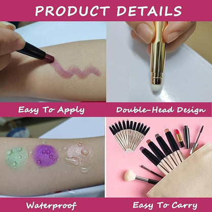 Romantic Red Eyeshadow Stick Makeup, Highlighter Matte Cream Eye Shadow Pencil, Waterproof Hypoallergenic Long Lasting Crayon, Glitter Primer Palette Shimmer Eyeliner Pen