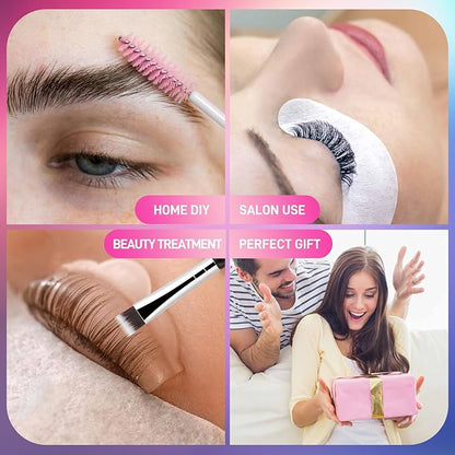 Lash Lift Kit & Brow Lamination Kit 2 IN 1, Semi-Permanent Eyebrow Lamination Kit & Eyelash Perm Kit, Quick Curling Perming with Complete Tools DIY, Salon & Home Use, Lasts for 4-6 Weeks