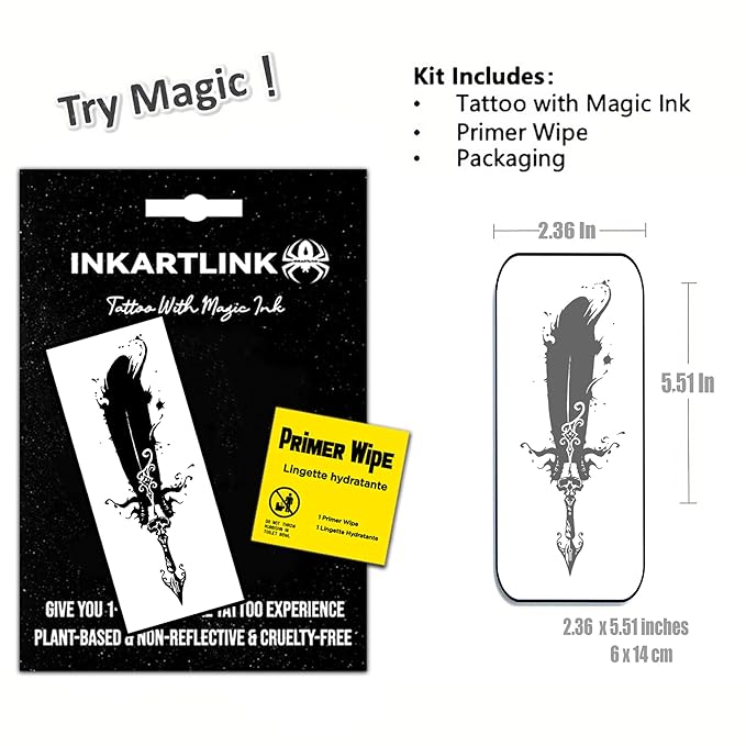 Semi Permanent Tattoo, temporary tattoo, men's tattoo, party tattoo, exquisite and realistic design, fun tattoo experience, cruelty-free, non-reflective, waterproof (Magic pen)