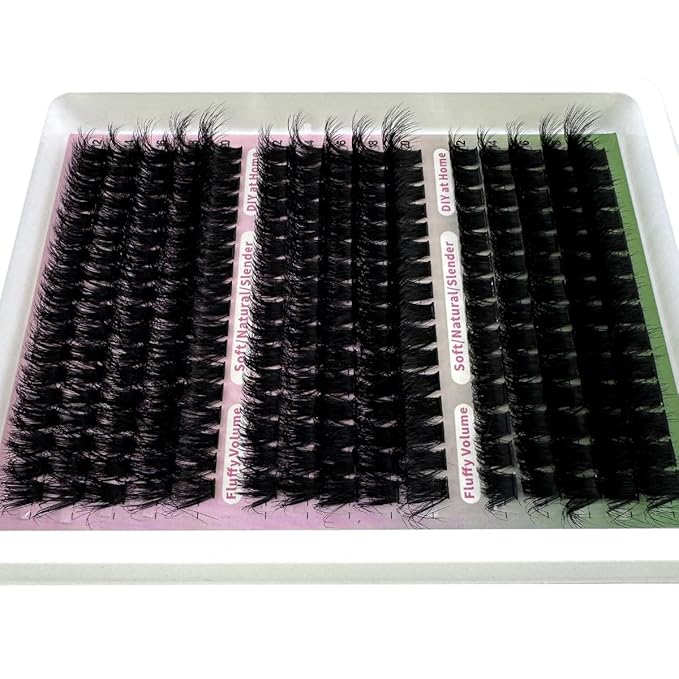 HBZGTLAD Fluffy Cluster Lashes 40D60D80D100D120D Natural Thick Eyelash Clusters D Curl Individual Lashes DIY Eyelashes Extension (fenlv 100120160D)