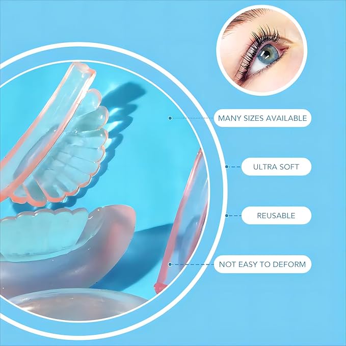 Lashlift Pads Shields 2025 New No glue Eyelash Lifting Shield Self Sticky Lash Lift Rods Lami Lamination Roller U Curler Pad Soft Eyelash Perm Rod 5 Size Air Bubble Silicone-Light Weight Guard