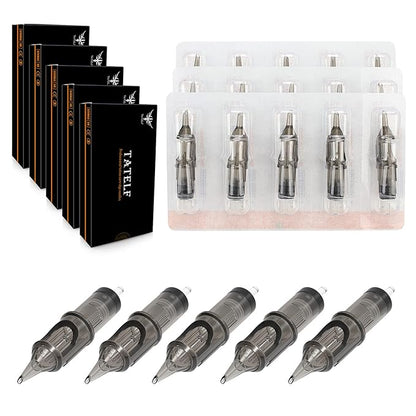 TATELF Tattoo Cartridge Needles 50pcs Professional Disposable Tattoo Needles Cartridges Round Liner Mixed 3RL 5RL 7RL 9RL 11RL for Rotary Pen Machine Tattoo Supplies(12# RL)