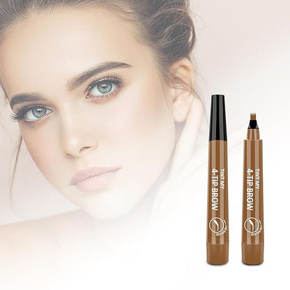 2024 New Magic Eyebrow Pencil, 3D Waterproof Microblading Eyebrow Pencil Contouring Pen, 4-point Brow Lifter, Natural Fine Stroke Microblading Eyebrow Pencil(Light Brown)