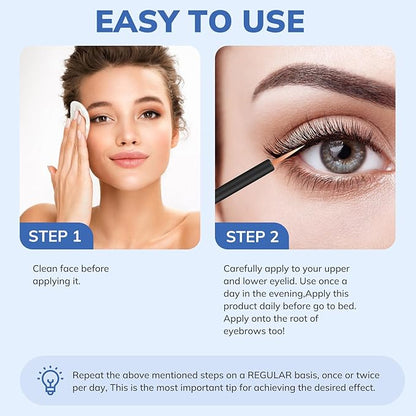 Eyelash Growth Serum - Rapid Eyebrow Growth Serum for Longer, Fuller Thicker Looking Lashes. Lash Serum for Natural Lashes or Lash Extensions & Brows 4.5ML