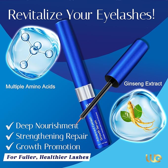 Advanced Eyelash Growth Serum for Lash: Premium Lash Enhancer for Natural Thicker and Longer Lashes – Booster for Enhanced Eyelash Thicknes 3Ml (Deepsea Blue)