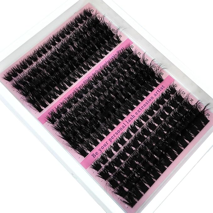 HBZGTLAD Fluffy Cluster Lashes 40D60D80D100D120D Natural Thick Eyelash Clusters D Curl Individual Lashes DIY Eyelashes Extension (15Rows 100D120D160D)