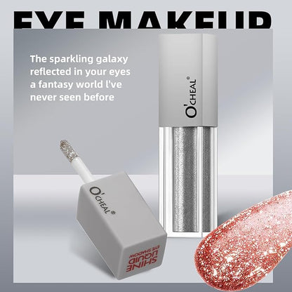 O'CHEAL Shining Liquid Metallic Eyeshadow, Quick-Drying, Long-Lasting, One-Swipe Pigmented Coverage,High Pigment Colored Metallic Eyeshadow Stick Eyeliner 07#