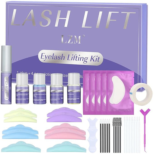 Lash Lift Kit Perm Kit - LZM Eye Lash Lifting Kit, Brow Lamination Kit, Easy to Apply and Long Lasting Finish Eyebrow & Eyelash Lamination, Suitable for Salon & at Home