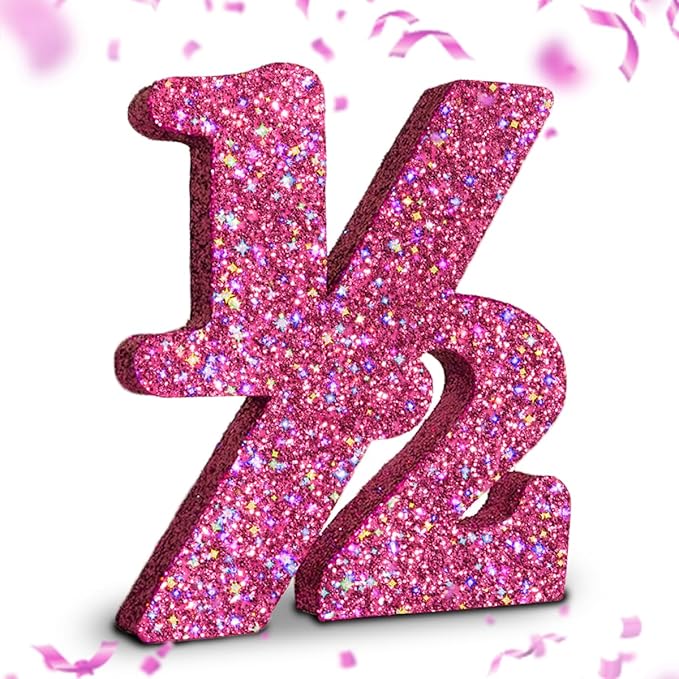 1/2 Glitter Number (Rose)