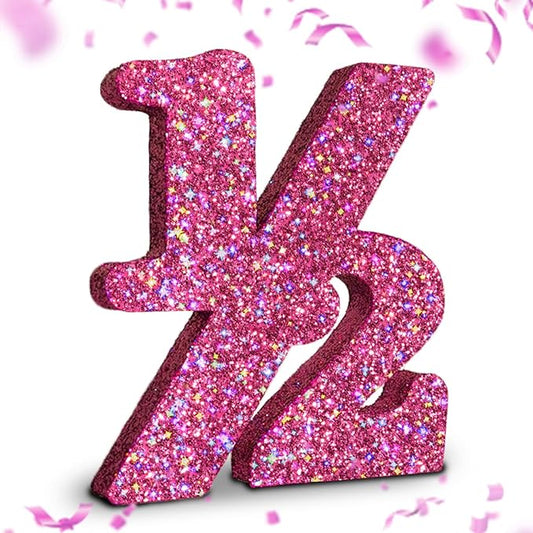 1/2 Glitter Number (Rose)