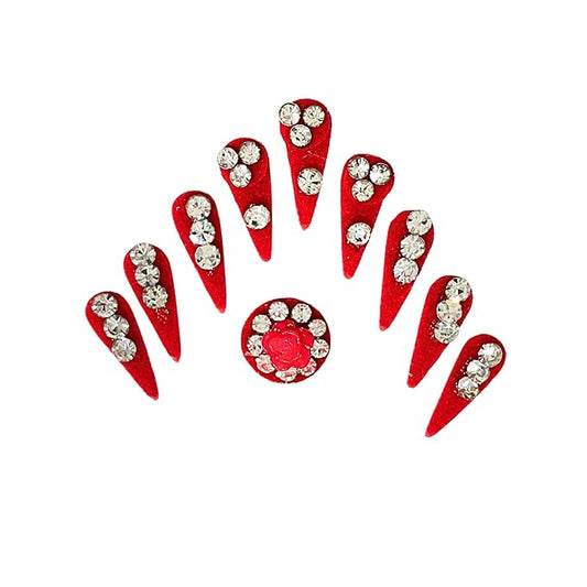 Handcrafted Small Maroon Tilak Bindis with Stones – Traditional Indian Forehead Bindis for Women, Elegant and Decorative Tilak for Special Occasions and Daily Wear (Design 1)