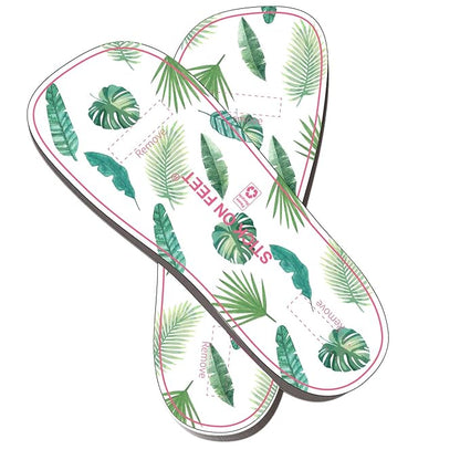 60 Pairs(120feets) Disposable Stick on Feet Pads for Sunless Airbrush Spray Tanning Palm Leaf Pattern From Fashionable Design