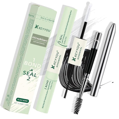 Lash Bond and Seal 10ML Comfortable Cluster Glue - Waterproof, Latex-Free for Sensitive Eyes - Strong, Gentle Lash Glue (Black)