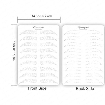 3 pcs White Microblading Hairstroke Practice Skin Hair strokes Pattern Pre-printed Silicone Practice Pad Permanent Makeup Eyebrow Tattoo Latex (9 Pairs Hairstroke Outlines)