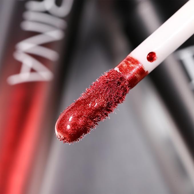 Liquid Red Metallic Eyeshadow - High Pigment Quick-Drying Sparkly Red Gothic Eyeshadow for Sensitive Eyes,Long Last Burgundy Eye Shadow/Eyeliner for Party,Club, Easy to Remove, Crease-proof & Vegan#07