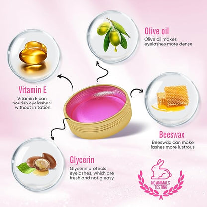 PERMANIA Lash Glue Balm, Eyelash Lifting Adhesives Strong Hold and Perfectly Shaped Eyebrows for Brow Lamination Kit, Lash Lift Balm Bright Colors & Fruity Flavours Fast Drying & Waterproof (Pink)