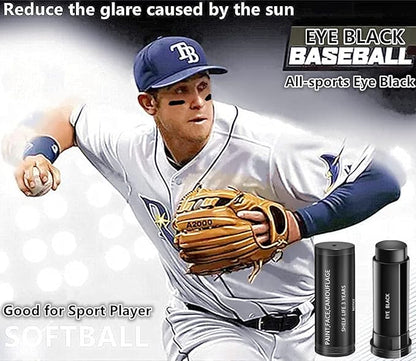 Go Ho 3PCS Eye Black Sticks for Sports,Eyeblack Baseball Face Paint,Softball/Baseball Accessories,Football Stick Eye Strips,Black Face Body Paint for Halloween Makeup