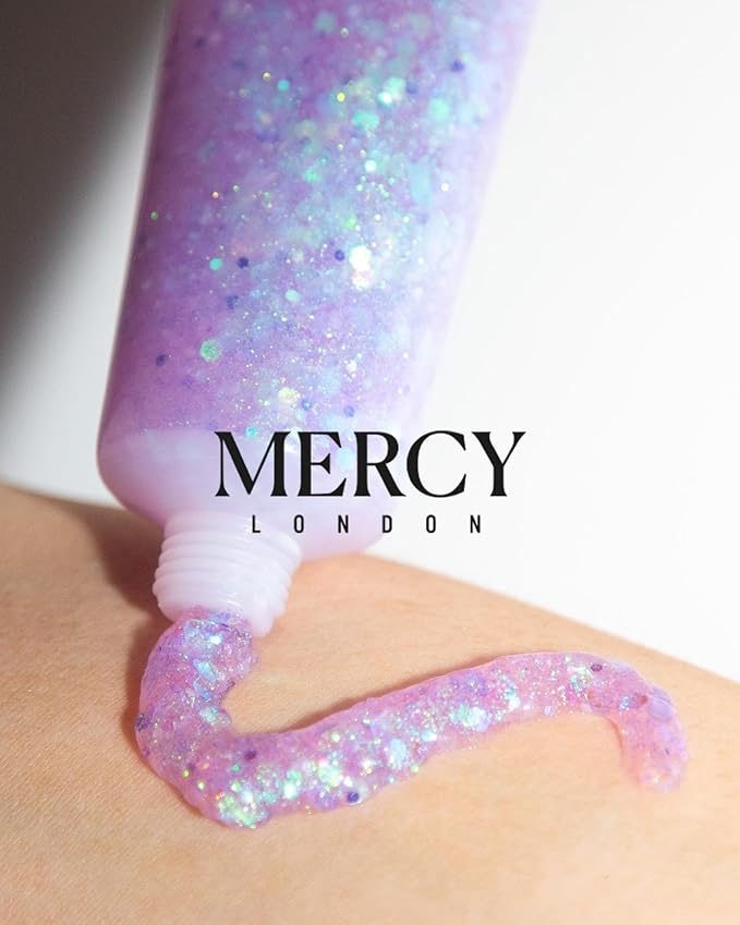 MERCY LONDON Glitter Glitz Unicorn Gel - 50ml Chunky Glitter Gel for Hair, Eye and Body