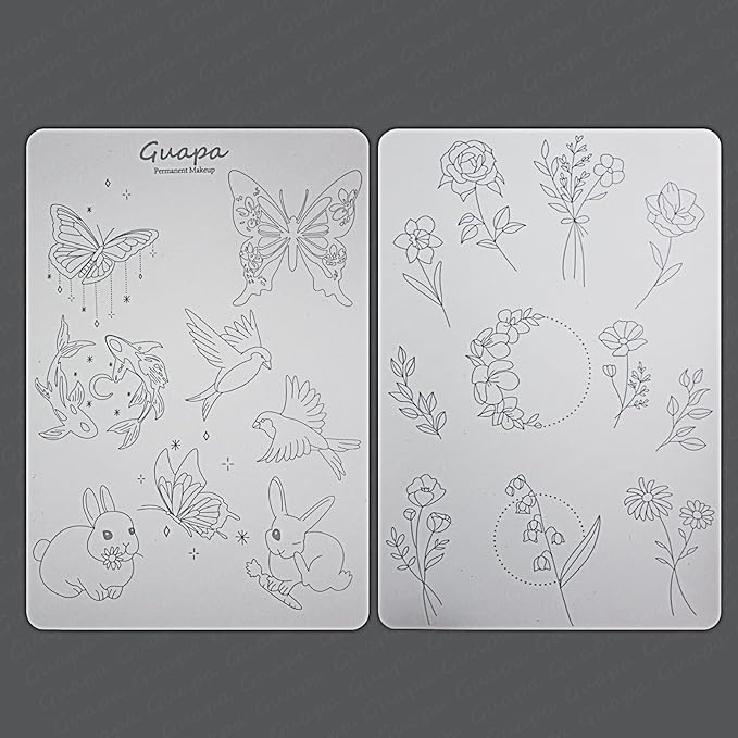 2 Pcs Tiny Tattoo Practice Skins, Small Deluxe Mini Silicone Finger Semi Permanent Tattoo Latex Pad for Training (Tiny #2 - White Pad -2PCS)