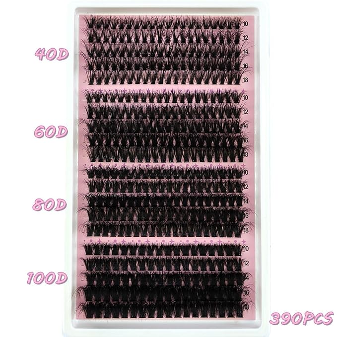 HBZGTLAD Fluffy Cluster Lashes 40D60D80D100D120D Natural Thick Eyelash Clusters D Curl Individual Lashes DIY Eyelashes Extension (40D60D80D100D)