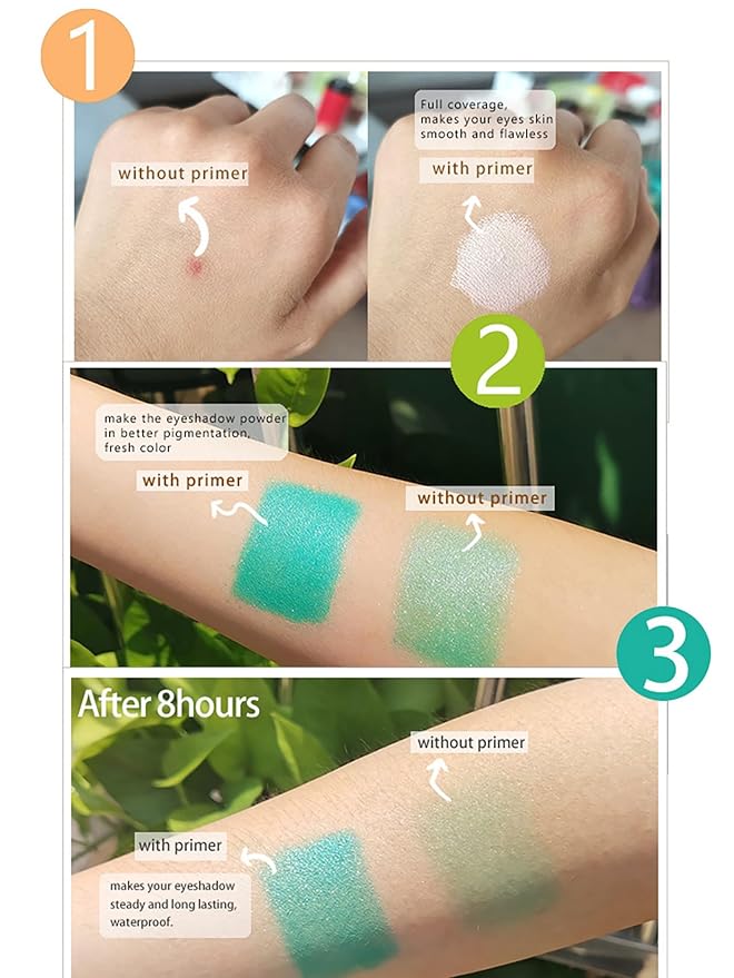 MAEPEOR Matte Eyeshadow Primer 6 Colors Prevent Oily Lids and Creasing Eye Primer Base Long-lasting Waterproof & Smudgeproof Eye Base Makeup for All Shadows (4 Mint Green)