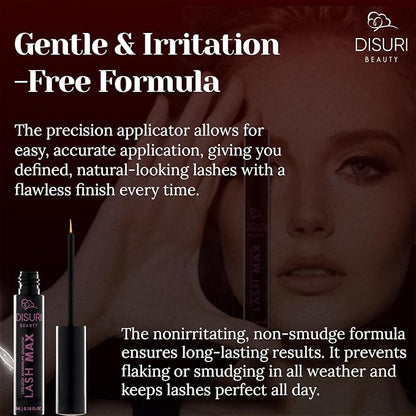 Lash Max Eye Lash Serum Growth (3ML) - Perfect for Everyday Use - Waterproof Eye Lash Serum with Advanced Formula - Safe and Gentle - Get Thicker and More Defined-Looking Lashes