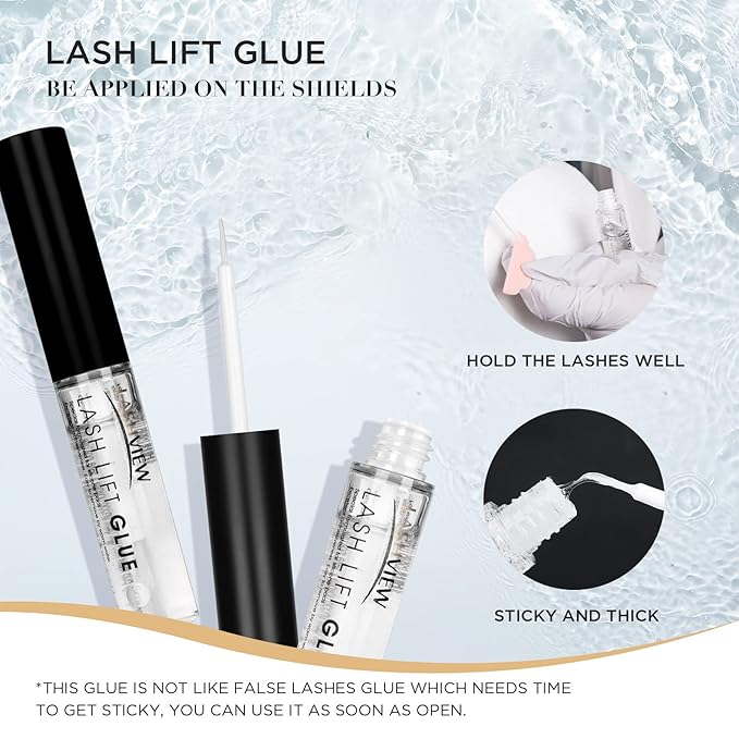 LASHVIEW Lash Lift Kit,Lash Lift,Professional Eyelash Perm Kit,Liquid Set,Semi-Permanent,Curling Perming,Wave Lift Extension Perm Set,10 Times