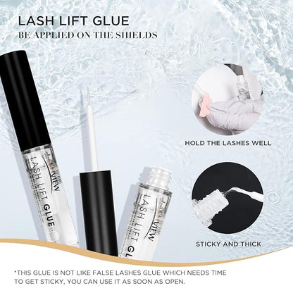 LASHVIEW Lash Lift Kit,Lash Lift,Professional Eyelash Perm Kit,Liquid Set,Semi-Permanent,Curling Perming,Wave Lift Extension Perm Set,10 Times
