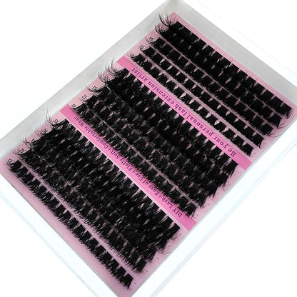 HBZGTLAD Fluffy Cluster Lashes 40D60D80D100D120D Natural Thick Eyelash Clusters D Curl Individual Lashes DIY Eyelashes Extension (15Rows 100D120D160D)