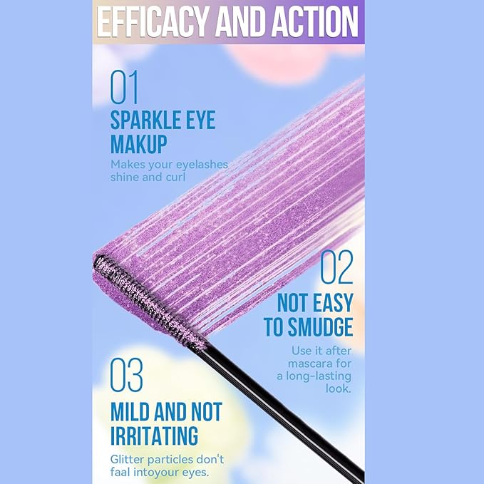 Mascara Yellow Eyelash Waterproof Long Lasting Lashes Stage Party Wedding Music Festival Eyes Makeup (07, #)