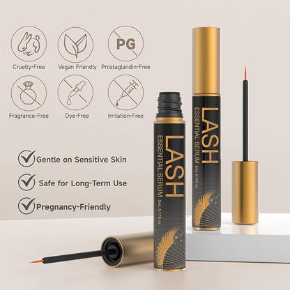 Nourishing Lash & Brow Serum – Enhances the Look of Fuller, Longer Eyelashes and Eyebrows – Gentle Formula for Sensitive Eyes – Vegan & Cruelty-Free – 0.17 fl oz (Pack of 2)
