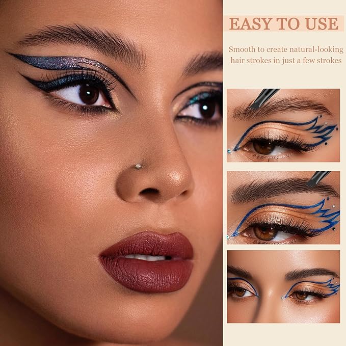Microblading Eyebrow Pen-Upgraded Eye Brow Pencils for Women Brown with Micro-Fork Tip Applicator, Smudge-Proof and Waterproof Eyebrow Pencil for Natural Hair-Like, Last All-Day Wear, Light Brown