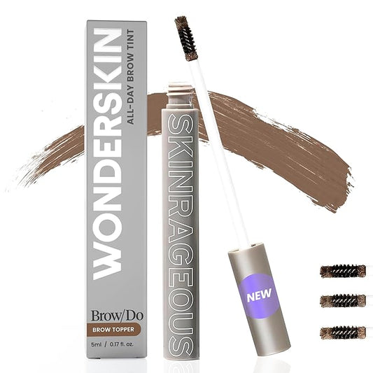 Wonderskin Brow/Do Eyebrow Gel Topper - Skinrageous All-Day Eyebrow Tint Mascara, Long-Lasting, Waterproof & Transfer-Proof Brow Gel Topper (Dark Brunette)