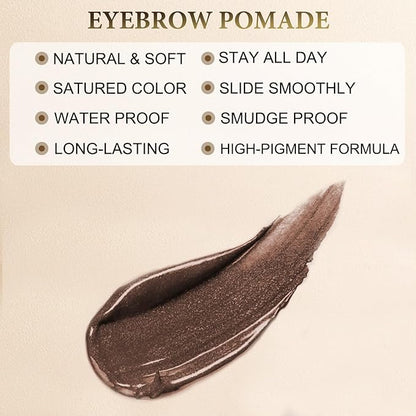 Eyebrow Pencil Makeup Kit, with Waterproof 2-IN-1 Microblading Eyebrow Pen, Eyebrow Pomade, Eyeliner and Dual-ended Eyebrow Brush, Brow Pencil Kit for Natural Eyebrows - Espresso