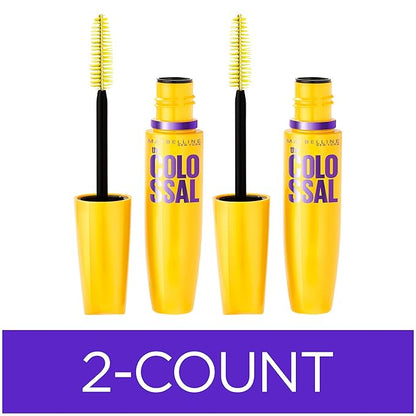 Maybelline Volum' Express Colossal Washable Mascara Makeup, Volumizing, Classic Black, 2 Count
