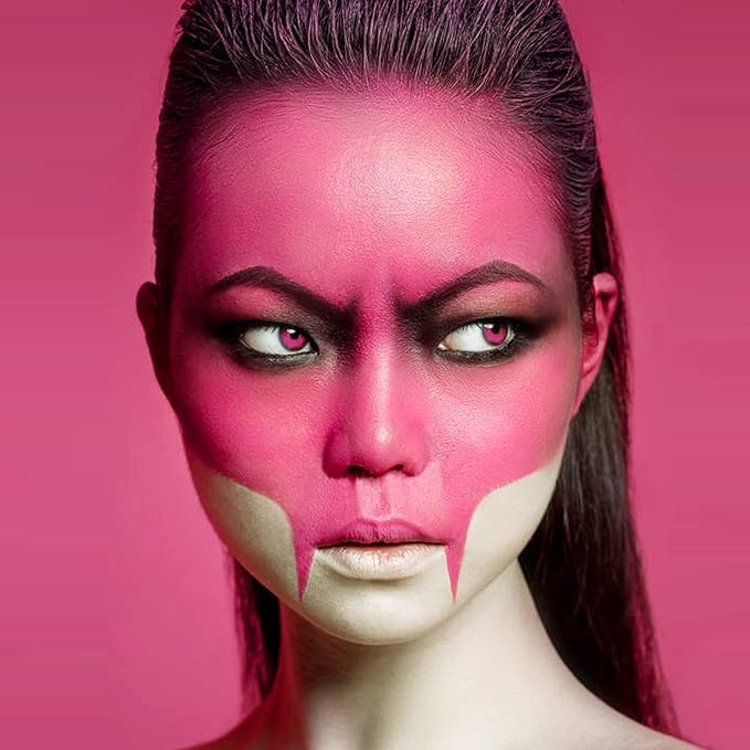 MEICOLY Pink Face Paint Stick(1.06Oz),Waterproof Sweatproof Pink Eye Black Softball/Baseball/Football,Cream Body Paint,Blendable Face Painting for Halloween Special Effects SFX Makeup