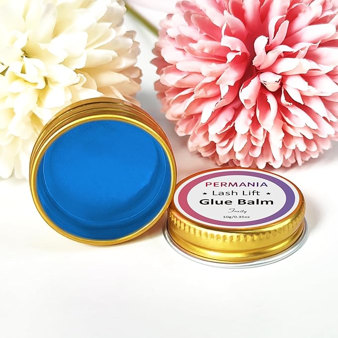 PERMANIA Lash Lift Glue, Eyelash Lifting Adhesives Strong Hold and Perfectly Shaped Eyebrows for Brow Lamination Kit, Lash Lift Balm Bright Colors & Fruity Flavours Fast Drying & Waterproof (Blue)