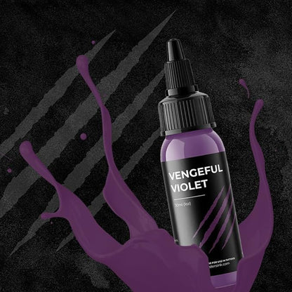 Purple Tattoo Ink by Monsters Ink Tattoo, Vengeful Violet Purple Tattoo Ink 1oz