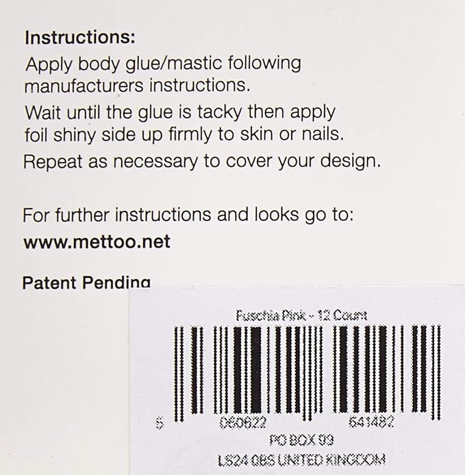Mettoo Fuchsia Pink Body Foil, 12 Count