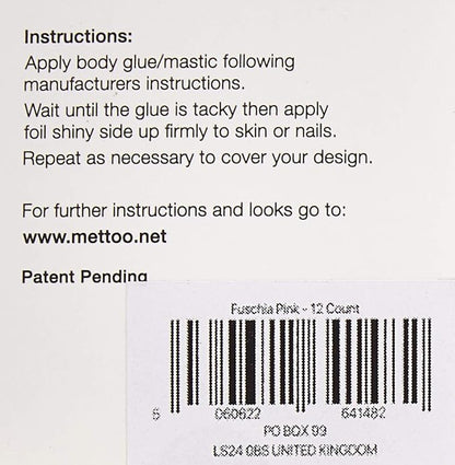 Mettoo Fuchsia Pink Body Foil, 12 Count