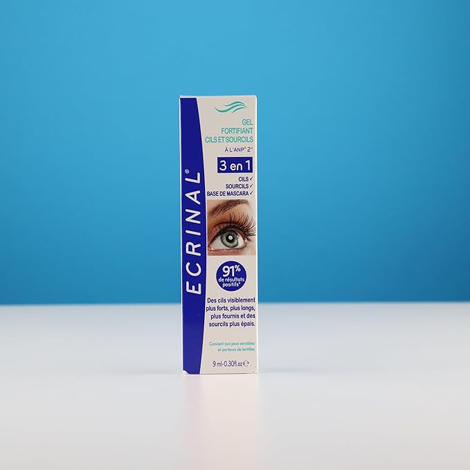 Ecrinal ANP2+ Strengthening Lash Gel - 3 in 1 Eyelash and Eyebrow Serum for Fuller, Thicker, Stronger Lashes, Eye Brow Clear Gel, Mascara Base, Suitable for Sensitive Eyes & Contact Lens Wearers, 9ml