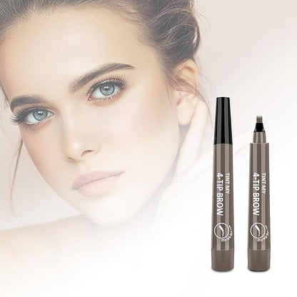 2024 New Magic Eyebrow Pencil, 3D Waterproof Microblading Eyebrow Pencil Contouring Pen, 4-point Brow Lifter, Natural Fine Stroke Microblading Eyebrow Pencil(Grey)
