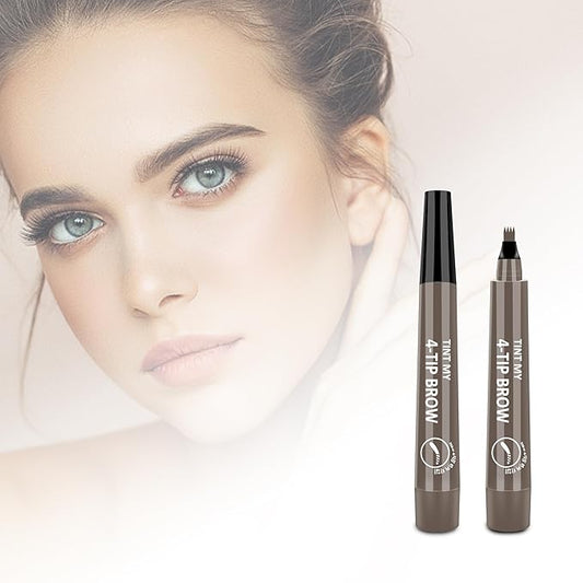 2024 New Magic Eyebrow Pencil, 3D Waterproof Microblading Eyebrow Pencil Contouring Pen, 4-point Brow Lifter, Natural Fine Stroke Microblading Eyebrow Pencil(Grey)
