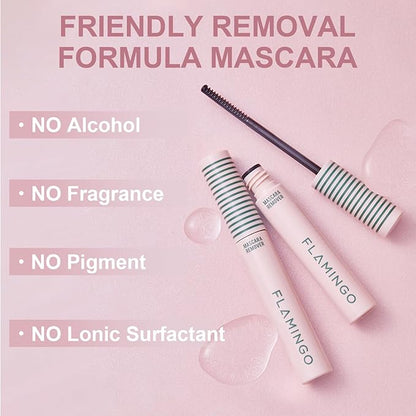 Lash Care Set: Gentle Mascara Remover + 24HR Volumizing Waterproof Mascara | Sensitive Eyes Safe, Aging Lash Solution, Clump-Free & Effortless Cleanse