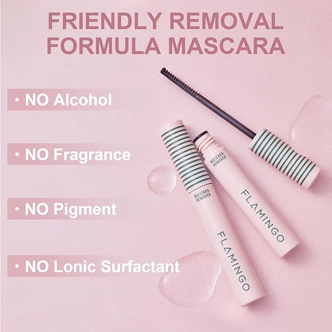 Lash Care Set: Gentle Mascara Remover + 24HR Volumizing Waterproof Mascara | Sensitive Eyes Safe, Aging Lash Solution, Clump-Free & Effortless Cleanse