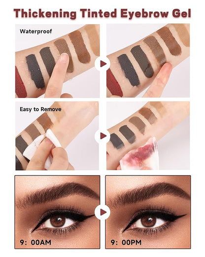 Waterproof Eyebrow Gel Light Brown,Sweat-Proof Longwear Strong Hold Tinted Brow Gel, Vegan,Cruelty-Free, Brow Glue Mascara for Eyebrows with Eyebrow Brush, Enhance Eye Brows Filler Makeup for Women-03